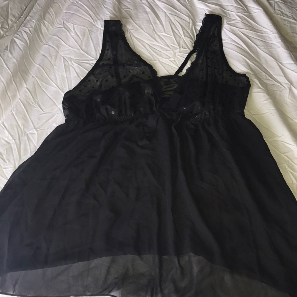 Black and silver polka dotted babydoll